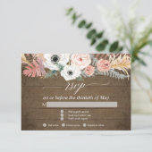 Cartons Réponse Boho Herbe de Pampas Floral Tropical Feuillage RSV (Debout devant)