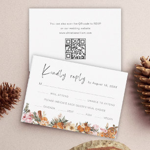 Cartons Réponse Boho Holiday Mariage QR Code
