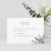 Cartons Réponse Boho Lavender Watercolor Wildflower Wedding (Debout devant)