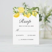 Cartons Réponse Boho Lemons Aquarelle Floral Mariage (Debout devant)