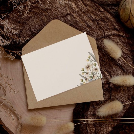 Cartons Réponse Boho Mariage Beige Botanique