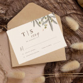 Cartons Réponse Boho Mariage Beige Botanique