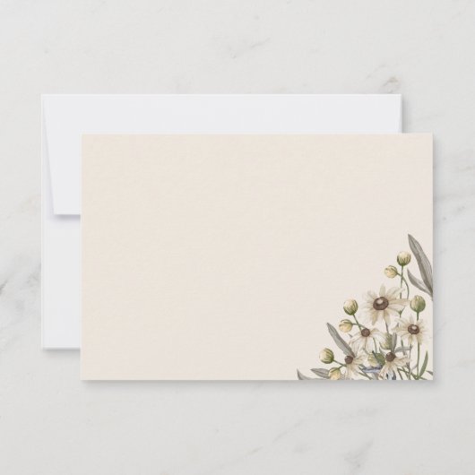 Cartons Réponse Boho Mariage Beige Botanique (Dos)