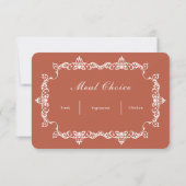 Cartons Réponse Boho Marron avec Papillons Fleurs de Mariage (Dos)