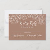 Cartons Réponse Boho Mocha Mousse Mariage floral romantique (Devant)