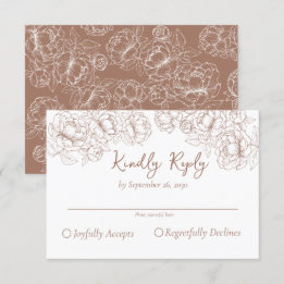 Cartons Réponse Boho Mocha Mousse Mariage floral romantique
