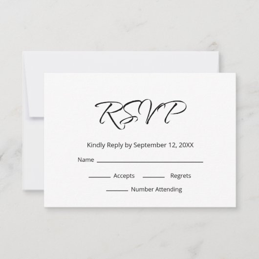 Cartons Réponse Boho moderne Simple Script Mariage élégant (Devant)