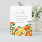 Cartons Réponse Boho Orange Blossom QR Code Mariage (Debout devant)