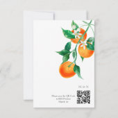 Cartons Réponse Boho Orange Blossom QR Code Mariage (Dos)