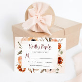 Cartons Réponse Boho orange rustique | Mariage aquarelle