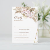 Cartons Réponse Boho Pampas Grass Dusty Rose Sec Palm (Debout devant)