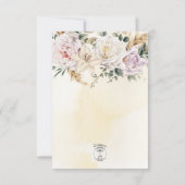 Cartons Réponse Boho Pampas & Roses Rose Mariage (Dos)