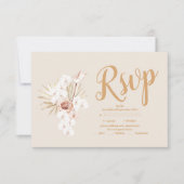 Cartons Réponse Boho Pampass Mariage floral (Devant)