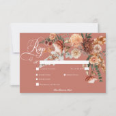 Cartons Réponse Boho Peach & Rust Floral Rust Diner (Devant)