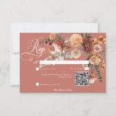 Cartons Réponse Boho Peach & Rust Floral Rust QR Code (Devant)