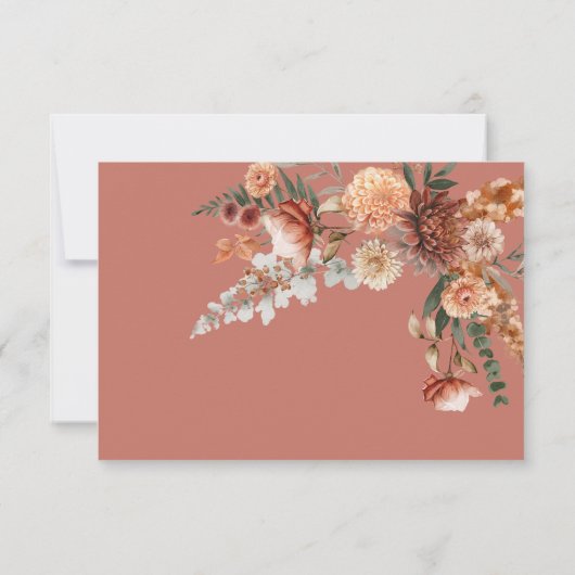 Cartons Réponse Boho Peach & Rust Floral Rust QR Code (Dos)