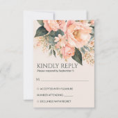 Cartons Réponse Boho pêche terre fleurie été mariage de printemps (Devant)