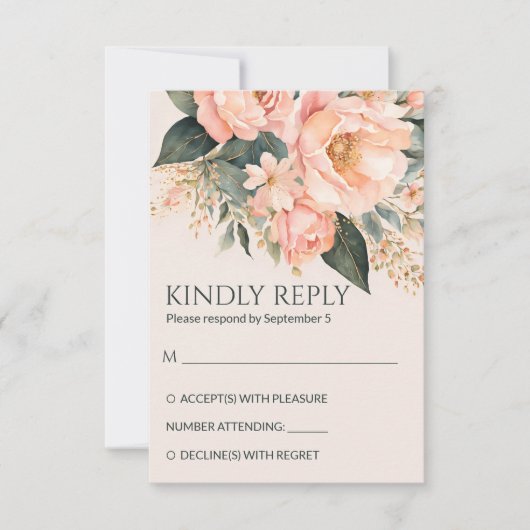 Cartons Réponse Boho pêche terre fleurie été mariage de printemps (Devant)