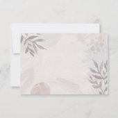 Cartons Réponse Boho Pink Bleu Botanique Feuille Mariage aquarelle (Dos)