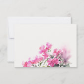 Cartons Réponse Boho Pink Green Bougainvillea Mariage (Dos)