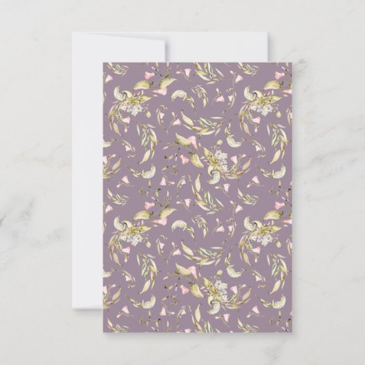 Cartons Réponse Boho Printemps Botanique Gros Fleur sauvage Mariag (Dos)