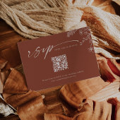 Cartons Réponse Boho Qr Code Terracotta Burnt Orange Wedding