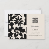 Cartons Réponse Boho Retro Floral QR Code Mariage (Devant)