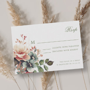 Cartons Réponse Boho romantique Automne Automne Floral Mariage RSV