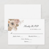 Cartons Réponse Boho rose Beige Floral Botanique Élégant Mariage (Devant / Derrière)