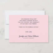 Cartons Réponse Boho rose lilas bleu Floral post WEDDING faveur (Dos)