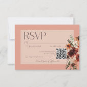Cartons Réponse Boho Rust & Chute Neutre Floral Peach Rust Mariage (Devant)