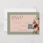 Cartons Réponse Boho Rust & Chute Neutre Floral Sage Mariage vert (Devant)