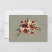 Cartons Réponse Boho Rust & Chute Neutre Floral Sage Mariage vert (Dos)
