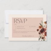 Cartons Réponse Boho Rust & Cream Automne Floral Sans Dîner (Devant)