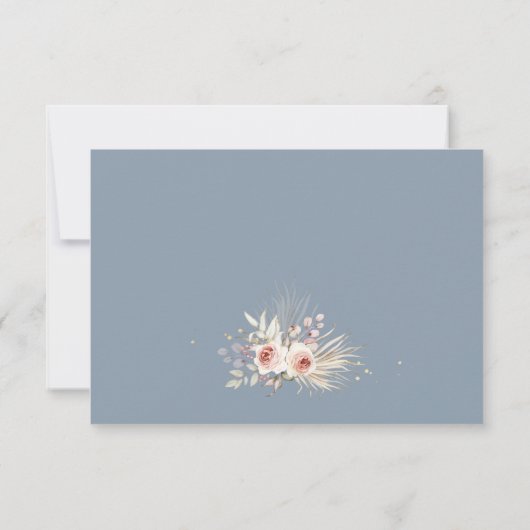 Cartons Réponse Boho Rustic Dusty Mariage (Dos)