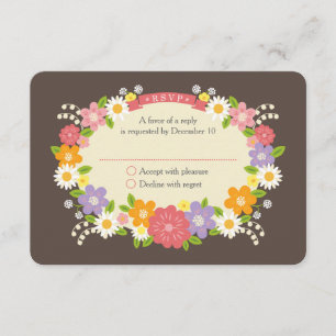 Cartons Réponse Boho Rustic Floral Mariage