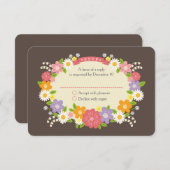Cartons Réponse Boho Rustic Floral Mariage (Devant / Derrière)