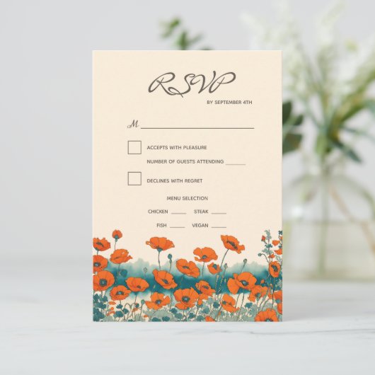 Cartons Réponse Boho Rustic Floral Meice Choice Mariage (Debout devant)