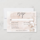 Cartons Réponse Boho Rustic Pampas & Dîner De Bouquet D'Herbe Séch (Devant)