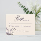 Cartons Réponse Boho Rustic Purple Lavender Mariage Floral (Debout devant)