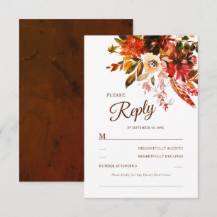Cartons Réponse Boho Rustique Automne Floral Aquarelle