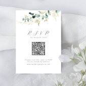 Cartons Réponse Boho rustique eucalyptus mariage de code QR