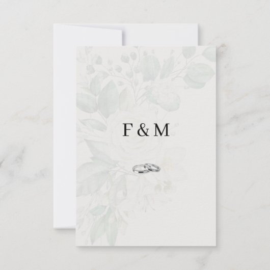 Cartons Réponse Boho Rustique Floral & Mariage élégant (Dos)