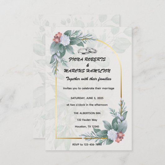 Cartons Réponse Boho Rustique Floral & Mariage élégant (Devant / Derrière)