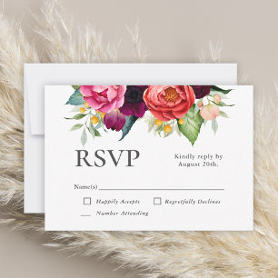 Cartons Réponse Boho rustique Mariage floral