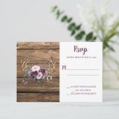Cartons Réponse Boho rustique violet de prune pivoines Antlers (Debout devant)