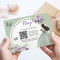 Boho Sage Green Lilac Princesse Girl 15 Años QR