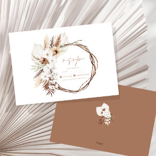 Cartons Réponse Boho Terracotta Brown séché fleuri Mariage