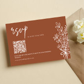 Cartons Réponse Boho Terracotta brûlé Orange Mariage QR Code