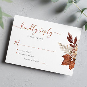 Cartons Réponse Boho terracotta feuillage mariage floral